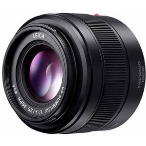 Panasonic H-XA025E Leica DG Summilux 25mm F1.4 Autofocus Micro Vier Derden Cameralens, 25 mm Maximale Brandpuntsafstand, Zwart
