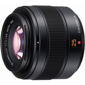 Panasonic LEICA 25 mm F1.4 | H-XA025E lens met vaste brandpuntsafstand (groothoek 25 mm, groot diafragma F1.4, tropisch, compact, equiv. 35 mm: 50 mm) zwart – compatibel met Micro 4/3 Panasonic &