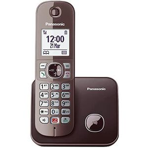 Panasonic KX-TG6851GA draadloze telefoon (tot 1.000 telefoonnummers vergrendelen, overzichtelijke lettergrootte, luide telefoon, volledig handsfree spreken) mokka bruin