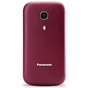 Panasonic KX-TU400EXR mobiele telefoon voor senioren zonder contract (SOS-noodoproepknop, zaklampfunctie, grote aparte toetsen, groot lettertype, draadloos apparaat) bordeauxrood