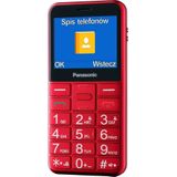 Panasonic KX-TU155 Mobiele telefoon voor oudere mensen (SOS-knop, compatibel met hoofdtelefoon, zaklampfunctie, grote knoppen, eenvoudige bediening, 5,3 cm (2,3 inch) kleurendisplay), rood