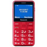 Panasonic KX-TU155 Mobiele telefoon voor oudere mensen (SOS-knop, compatibel met hoofdtelefoon, zaklampfunctie, grote knoppen, eenvoudige bediening, 5,3 cm (2,3 inch) kleurendisplay), rood