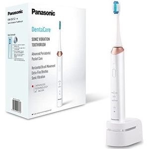 Panasonic EW-DC12 Elektrische tandenborstel met geluidsvibratie, 3 bedrijfsmodi, horizontaal uurwerk, perfect voor de verzorging van paradontale zakken, wit