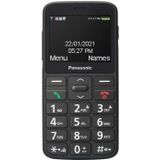 Panasonic KX-TU160EXB mobiele telefoon met basisfuncties voor senioren, SOS-knop voor noodoproepen, grote aparte toetsen, display met grote lettertypen en cijfers, zwart.