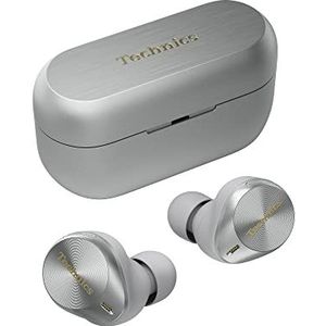 Technics EAH-AZ80E-S Draadloze hoofdtelefoon met ruisonderdrukking, 3 multi-point Bluetooth-apparaten, comfortabele in-ear hoofdtelefoon, draadloos opladen, zilver