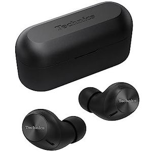 Technics EAH-AZ40M2EK Draadloze hoofdtelefoon met ruisonderdrukking, multipoint Bluetooth 3 apparaten, comfortabele in-ear hoofdtelefoon, geïntegreerde microfoon, aanpasbare pasvorm, zwart