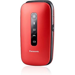 Panasonic KX-TU550EXR Essentiële mobiele telefoon voor senioren, 1,2 MP camera, seniorentelefoon met groot 2,8 inch display, 300 uur stand-by, rood