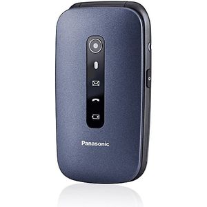 Panasonic KX-TU550EXC 4G Essentials Clamshell mobiele telefoon voor senioren, 1,2 MP camera, seniorentelefoon met groot 2,8 inch display, 300 uur stand-by, blauw
