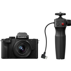 Panasonic Lumix DC-G100DVEGK spiegelloze microfooncamera met 12-32 mm F3.5-5.6 Lumix G Vario lens en DMW-SHGR2 statief, 20,3 MP, 4K video 30p/FHD 60, vlogging-camera, opladen