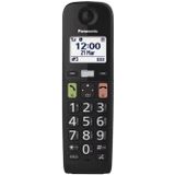 Panasonic KX-TGU112EXB Digitale telefoon, draadloos, met antwoordapparaat, basiseenheid en 2 handsets, lcd-display, grote toetsen, favoriete oproepen, compatibel met hoorapparaten, zwart