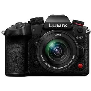 Panasonic Lumix DC-GH7ME Micro Four Thirds Spiegelloze Camera, Lumix G Vario H-FS12060 Lens, 25,2 MP, C4K/4K 4:2:2 60/50p-video, Fasehybride AF, Active IS, ProRes RAW HQ, OLED, Zwart