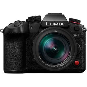 Panasonic Lumix DC-GH7LE, 25,2 MP, Open Gate, C4K/4K 4:2:2 60/50p Video, Phasen-Hybrid-AF, Active is, LUT, 32-Bit Float-Audio, OLED-Sucher, drehbarer Monitor, mit Leica DG H-ES12060-Objektiv