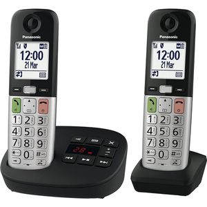 Panasonic KX-TGU430EXB DECT Telefoon met Groot Display/Toetsen - Duo Set