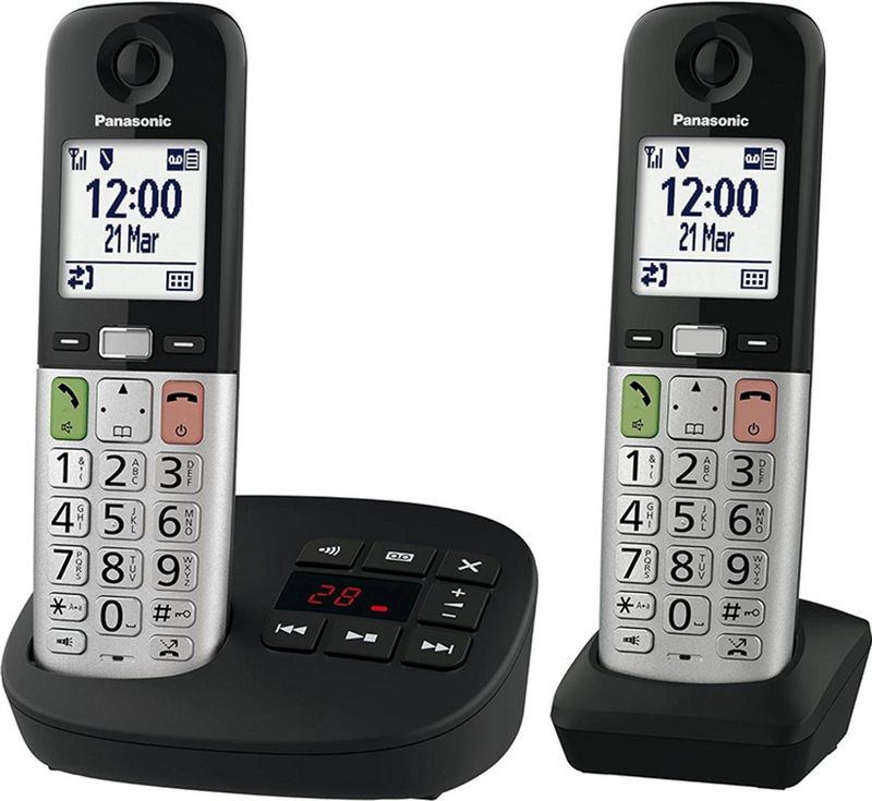 Panasonic KX-TGU430EXB DECT Telefoon met Groot Display/Toetsen - Duo Set