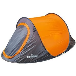 Milestone Camping 18819 Pop Up Tent/Geschikt voor 2 personen/Waterbestendig/Draagbare draagtas inbegrepen/Dubbele ritsdeur / 100 cm x 150 cm x 245 cm