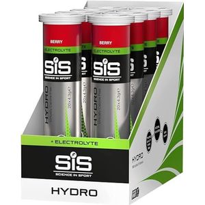 Science in Sport Hydro Tabletten Bes, Suikervrij, Vegan, Glutenvrij, 160 Bruistabletten voor Hydratatie met Elektrolyten en Natrium (20 x 8 Flesjes)