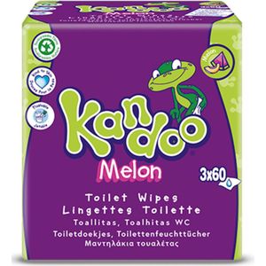 Kandoo - Vochtige Toiletdoekjes - Melon - 3 x 60 stuks