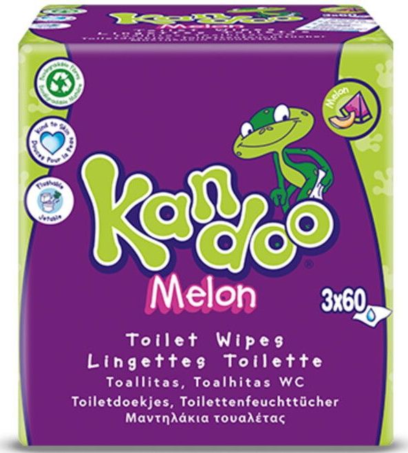 Kandoo - Vochtige Toiletdoekjes - Melon - 6x 60 Stuks