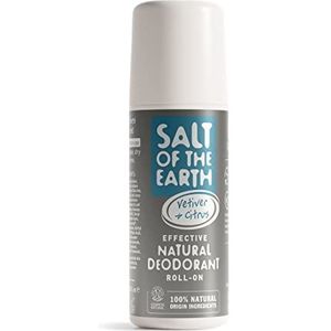 Salt Of the Earth CRYS55,Natuurlijke Deodorant roller voor Mannen door Salt of the Earth, Pure Armour Vetiver & Citrus - Veganistisch, Langdurige Bescherming, Leaping Bunny Goedgekeurd, Geproduceerd in het VK - 75ml