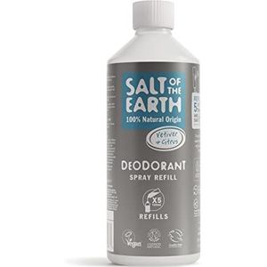 Salt of the Earth Natuurlijke Deodorant Spray Navulling voor Mannen, Pure Armour, Vetiver & Citrus - Langdurige Bescherming, Vegan, Dierproefvrij, Anti-transpirant - 500 ML