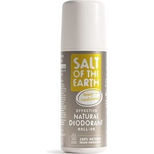 Salt of the Earth natuurlijke deodorant roll-on, amber & sandelhout - veganistisch, Leaping Bunny-goedgekeurd, gemaakt in het Verenigd Koninkrijk - 75ml