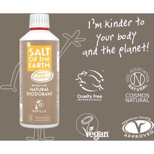Salt Of the Earth - Natuurlijke Deodorantspray Navulling - Amber & Sandalwood - 500 ml