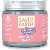 Natural Deodorant Balm by Salt of the Earth, Lavender & Vanilla - Vegan, Long Lasting Protection, Leaping Bunny Approved, Plastic Free, Aluminium Free, Made in the UK - 60g