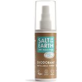 Salt Of the Earth Natural Deodorant Spray van Vegan Langdurige bescherming Navulbaar Leaping Bunny goedgekeurd, bewolkt, gember en jasmijn, 100 ml