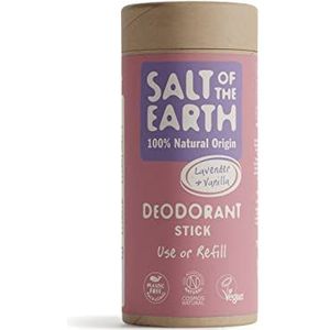 Salt Of the Earth Natuurlijke deodorant stick navulling lavendel en vanille, aluminiumvrij, veganistisch, langdurige bescherming, goedgekeurd door Leaping Bunny, gemaakt in het VK - 75 g