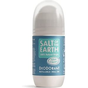 Salt Of the Earth CRYS75OCRR-C Natural Deodorant Roll On by Ocean & Coconut -Navulbaar, Veganistisch, Langdurige bescherming, Leaping Bunny Goedgekeurd, Gemaakt in het VK - 75ml
