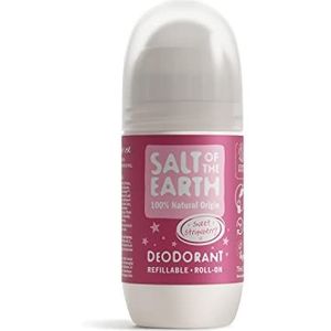 Salt Of the Earth Natuurlijke deodorant Roll On van Sweet Strawberry - Hervulbaar, veganistisch, langdurige bescherming, goedgekeurd door Leaping Bunny, gemaakt in het VK - 75 ml
