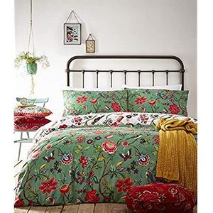 Paoletti creatieve stoffen grapefruitdekbedset, polykatoen, groengroen, superkingsize bed, polyesterkatoen