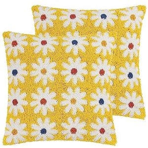 Heya Home Daisy Nieuw gebreid polyester gevuld kussen Mellow - Twin Pack