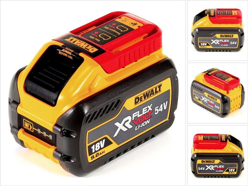 DeWalt DCB 547 FLEXVOLT oplaadbare accu 54 V / 18 V 9,0 Ah - 9000 mAh Li-Ion met laadniveau-indicator