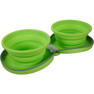 Rosewood Reis Duo Voer/Drinkbak Groen