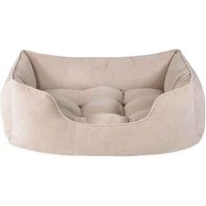 Rosewood - Cord Square Dog Bed - Beige - Draadstof