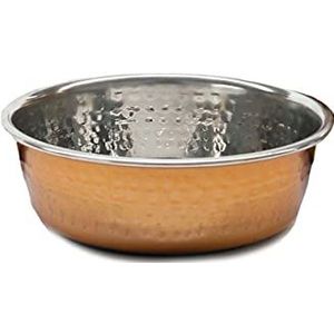 Rosewood 06205 Moderne, antislip voer- en drinkbak voor honden/huisdieren van koper/roestvrij staal, groot, 1900 ml