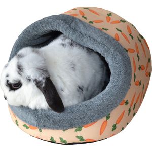 Rosewood Knaagdier Iglo Wortelprint - Knaagdierspeelgoed - Oranje / Grijs - 35 x 34 x 25 cm