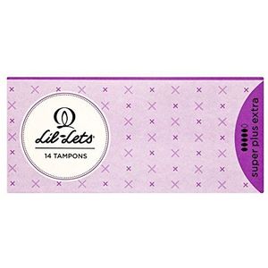 Lil-Lets Niet-applicator Super Plus Extra Tampons, 1 Pack van 14, zeer zware doorstroming