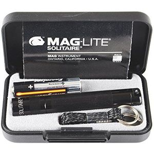 Maglite - Zaklamp Maglite Solitaire sleutelhanger - zwart - 8 cm + doos + AAA-batterij + versterker, zwart, MGLK3A012