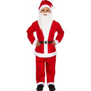 Henbrandt kerstman kostuum met kerstmuts en baard -kinderen -10-12 jaar -kerstmannenpak