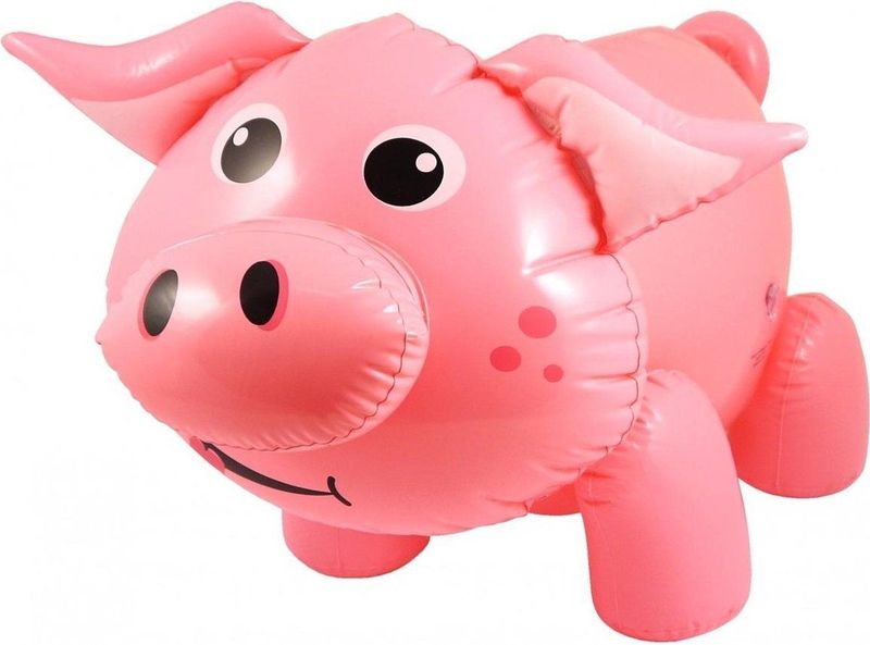 Boerderij thema opblaasbare varken roze 55 cm - Varken/big dieren feest decoratie/versiering