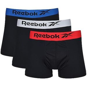 Reebok Boxer pour homme, Noir/bleu/gris/rouge, M