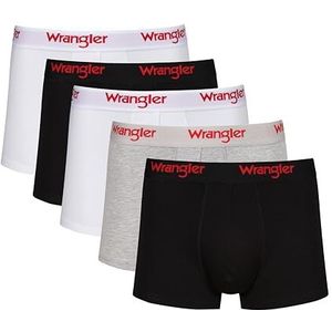 Wrangler Willox boxershorts voor heren, verpakking van 5 stuks, Zwart/Wit/Grijs Marl, XL