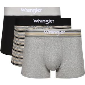 Wrangler Wrangler boxershorts voor heren, zwart/gestreept, grijs, zwart/gestreept grijs gemêleerd