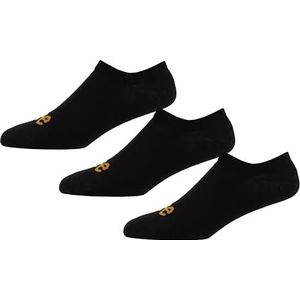 Lee Unisex schoenvoeringen in zwart, No Show onzichtbare sokken, sneakervoering voor loafers en laag uitgesneden schoenen/sneakers, zachte katoenmix, maat 36-40, multipack van 3, Zwart, 40-42 EU