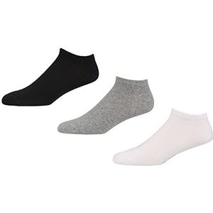 Ben Sherman herensokken, verpakking van 3 paar, zwart/wit/grijs, lage pasvorm, zachte en ademende katoenmix, maat 7-11, zwart/wit/grijs, 40-45 EU, zwart/wit/grijs.