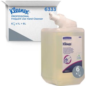 Kleenex 6333 vloeibare zeep voor dagelijks gebruik, 6 x 1 liter cartridges (in totaal 6 liter)