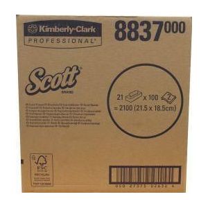 Scott Cosmetische doekjes 8837 – zacht en absorberend, wit, 2-laags, 21 x 100 (2.100 doekjes)