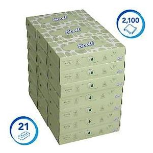 Scott - Cosmetic Doekjes - 2-laags - Wit - 21 Dozen á 100 Doekjes